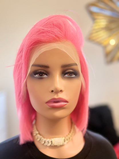 BK House of Hair Peruvian Straight Baby Pink 13 x 4 HD LACE Wig